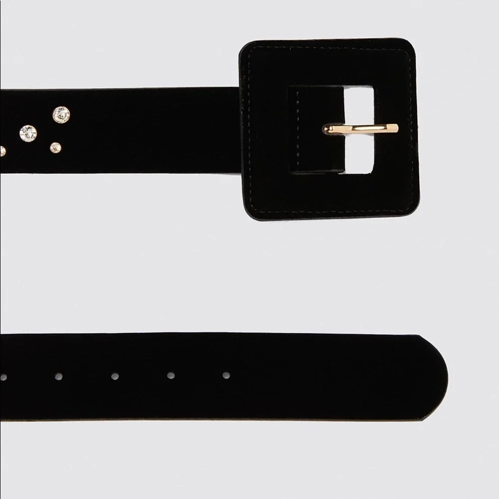 ZARA BNWT Velvet Belt with Gems